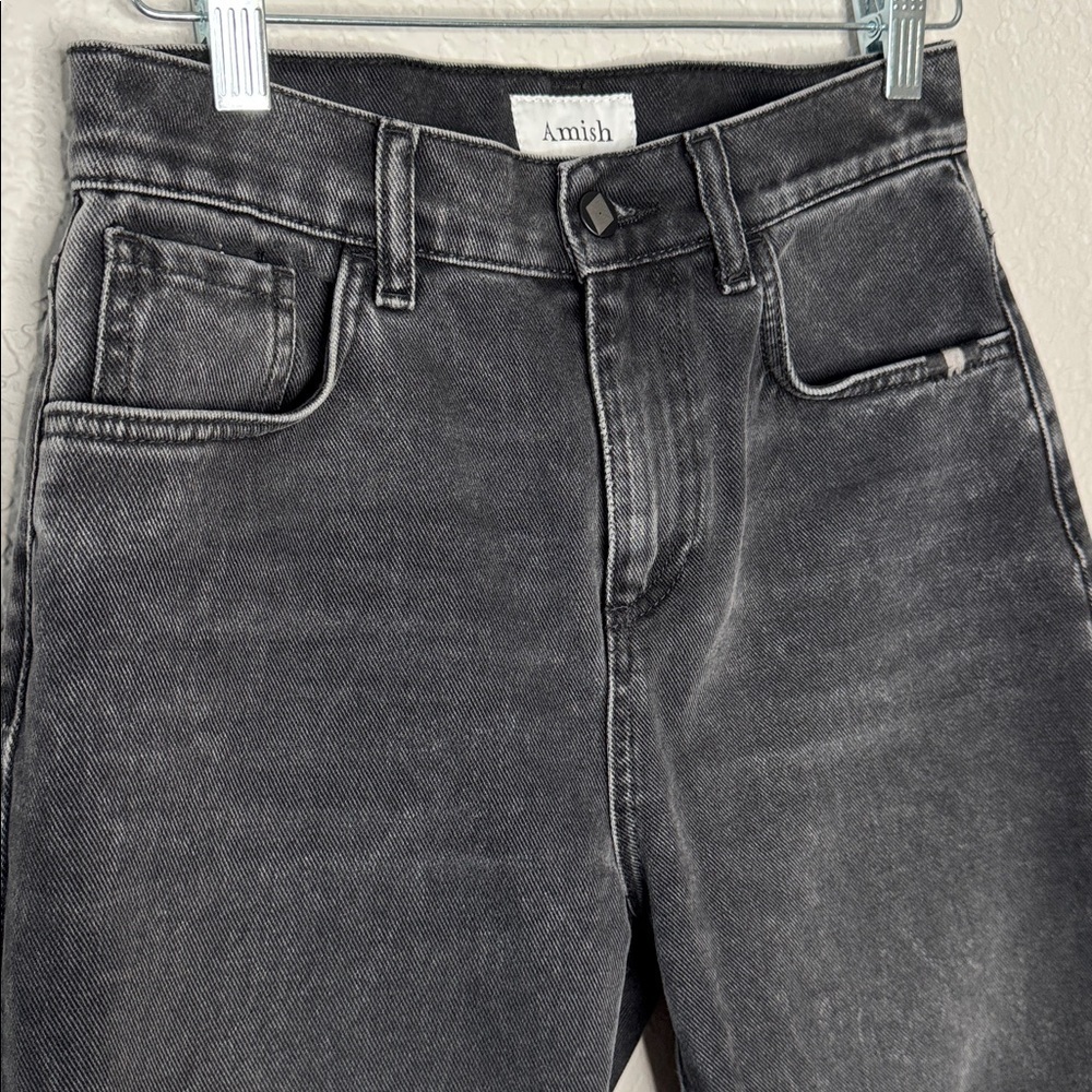 NEW Amish Lizzie Black Wash Straight Leg Luxury Denim Jeans Size 25 100% cotton - Picture 4 of 9